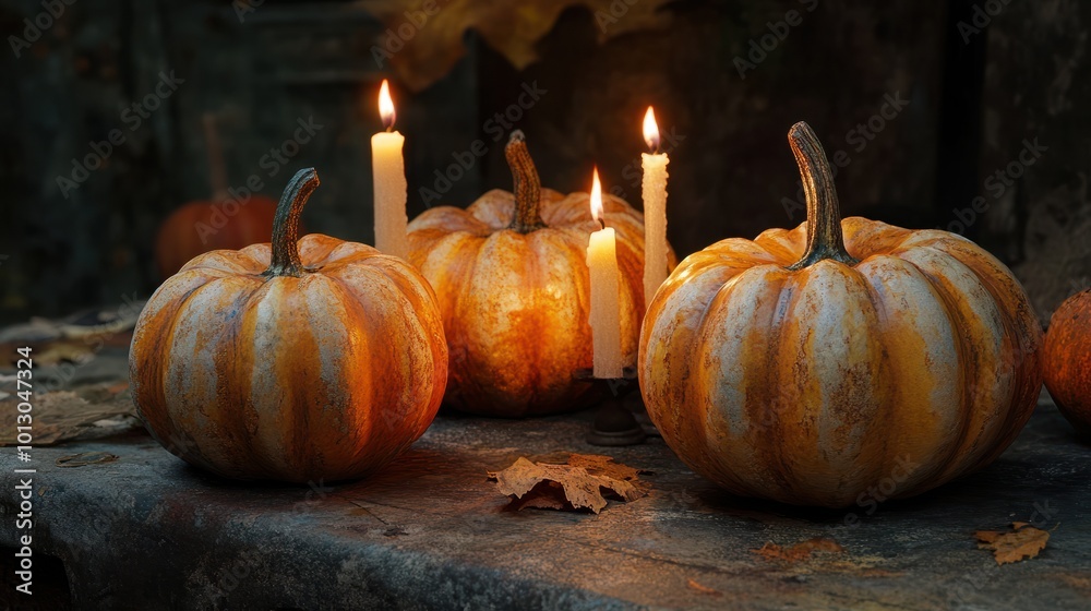 Candle lit Halloween Pumpkins Candle lit Halloween Pumpkins