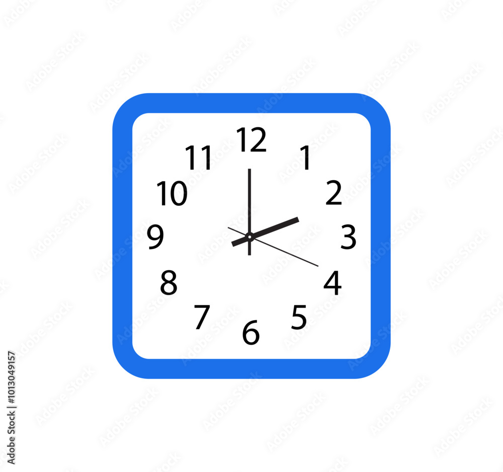 Wall clock. Simple wall clock. Minimalist watch. Classic design wall clock. Analog clock. Vector illustration Wall clock. Simple wall clock. Minimalist watch. Classic design wall clock. Analog clock. Vector illustration