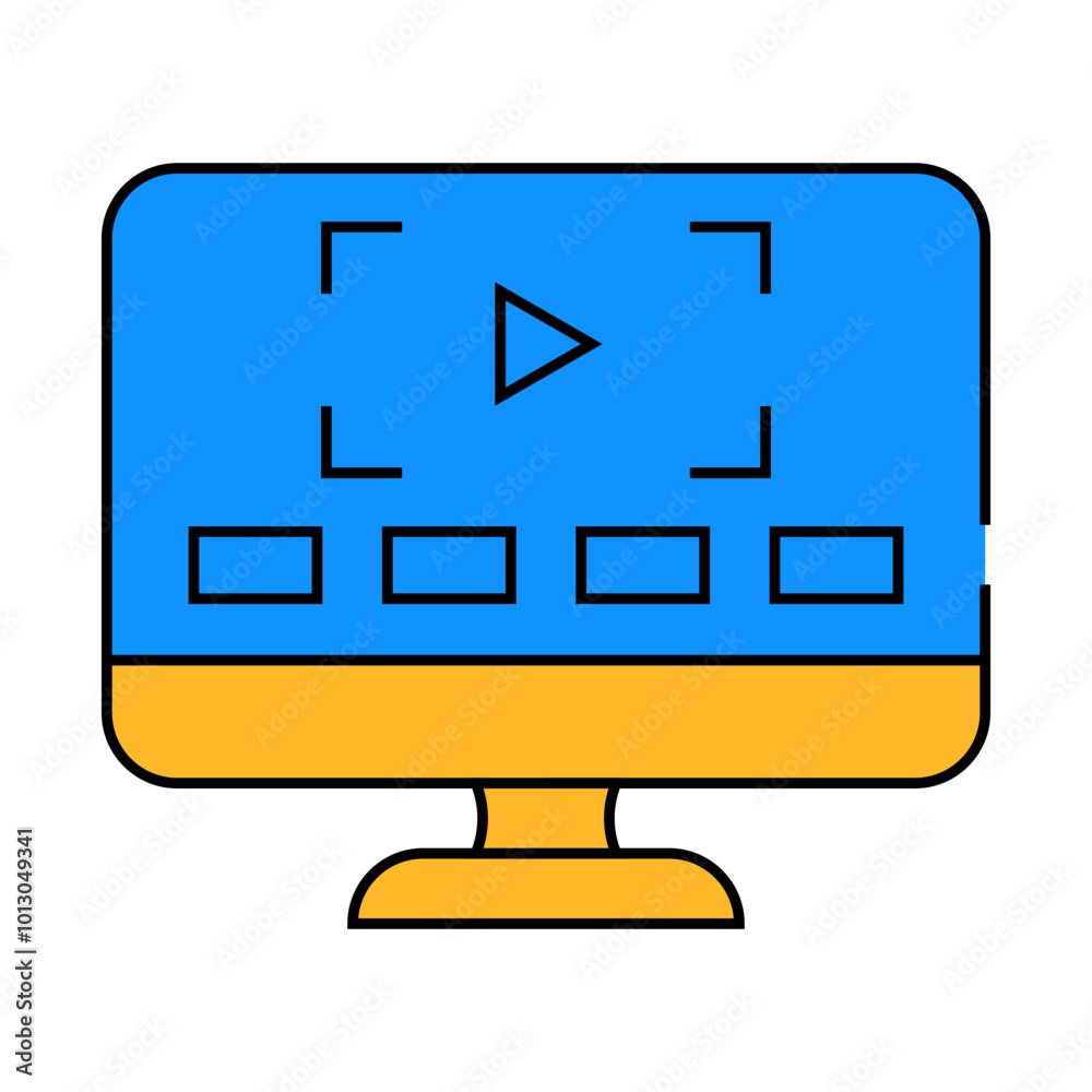 video lessons line icon vector. video lessons sign. isolated symbol illustration