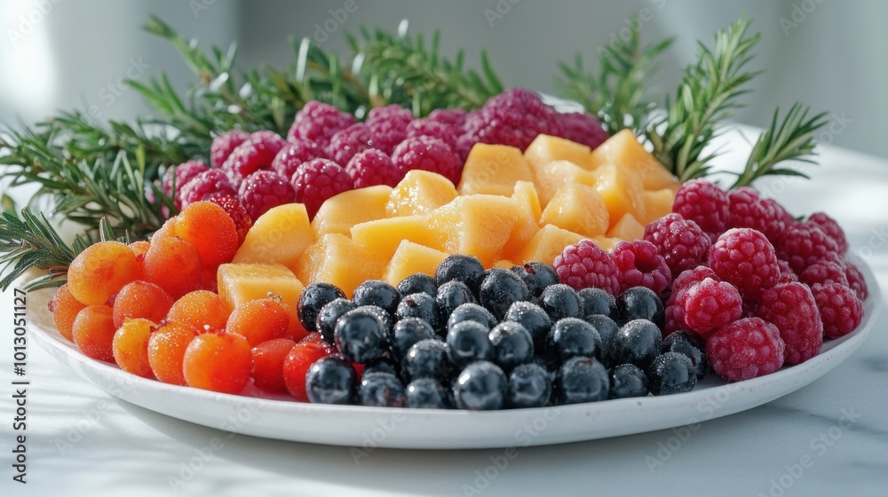 Thanksgiving fruit platter, soft white backdrop, arranged berries and nuts, soft shadows, balanced composition. Thanksgiving fruit platter, soft white backdrop, arranged berries and nuts, soft shadows, balanced composition.