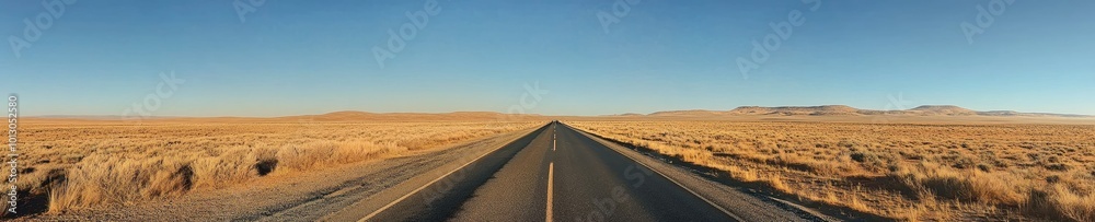 Fototapeta premium Expansive Highway Cutting Through Serene Landscape