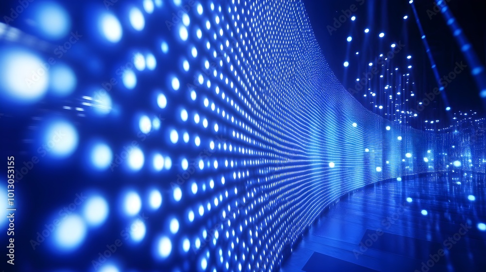 A vibrant display of dynamic lights creating a mesmerizing pattern, with waves of electric blue and white shifting rhythmically across the stage, capturing the essence of kinetic energy. A vibrant display of dynamic lights creating a mesmerizing pattern, with waves of electric blue and white shifting rhythmically across the stage, capturing the essence of kinetic energy.