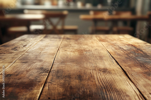 wooden table in the kitchen