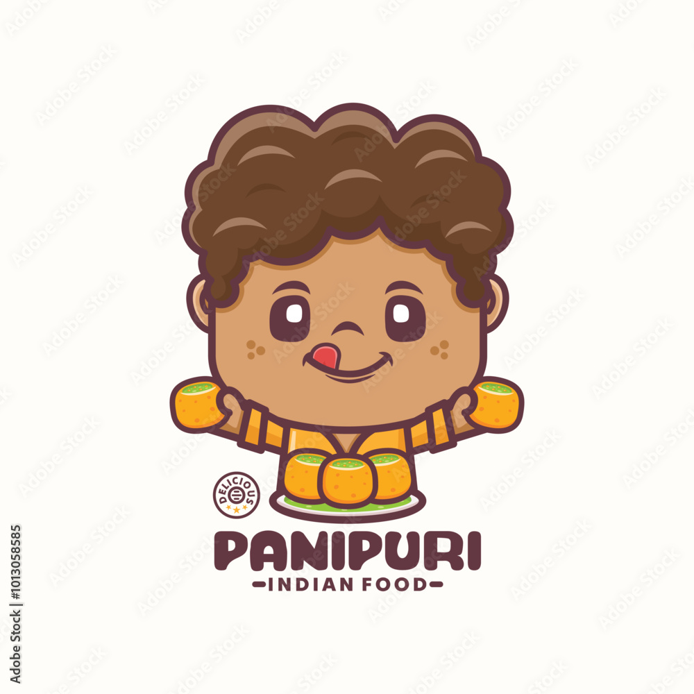 panipuri cartoon mascot logo template design panipuri cartoon mascot logo template design