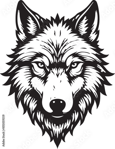 Fierce Focus Stylized Wolf Head