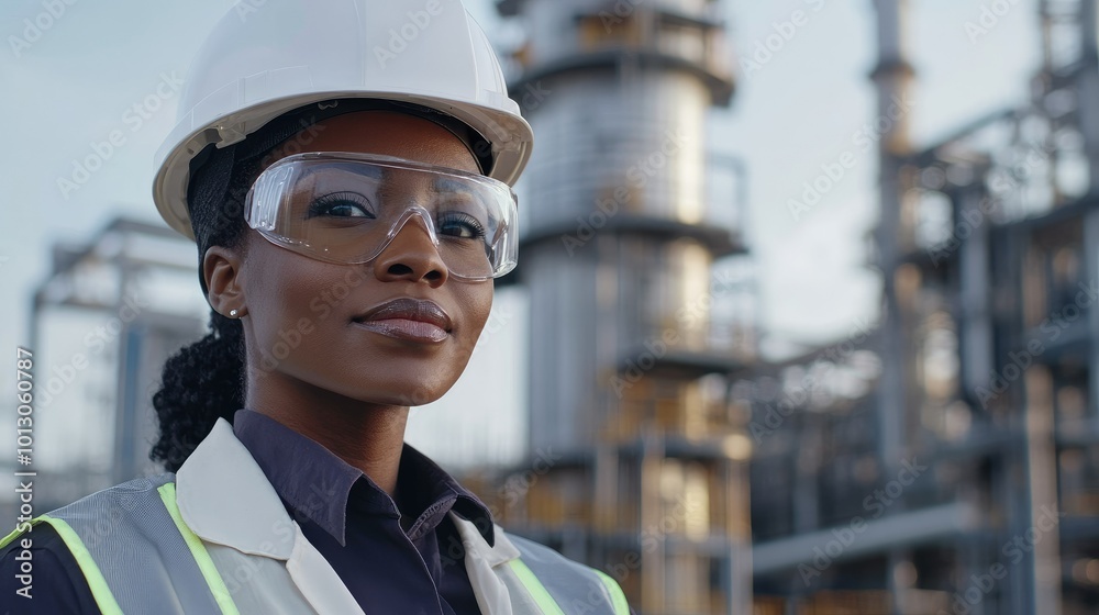 Professional Black Woman Engineer in Hard Hat Professional Black Woman Engineer in Hard Hat
