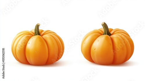 Orange pumpkins isolated on white background