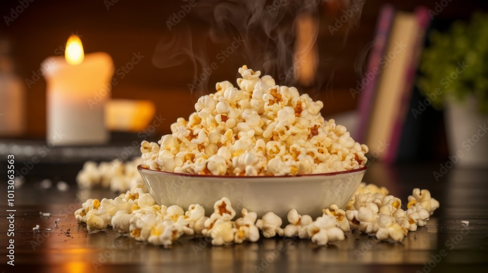 Pile of Fresh Popcorn, Ready to Enjoy as a Tasty Snack Pile of Fresh Popcorn, Ready to Enjoy as a Tasty Snack
