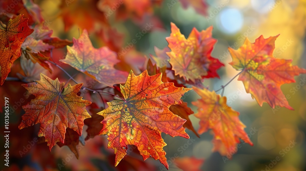 Vibrant Autumn Leaves: A Close-Up of Nature's Palette Vibrant Autumn Leaves: A Close-Up of Nature's Palette