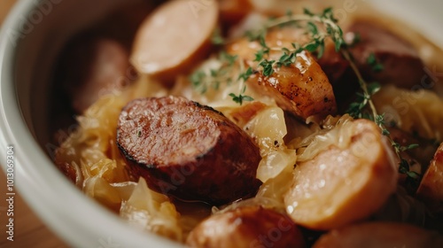 Savory Choucroute Garnie with Smoked Sausages photo