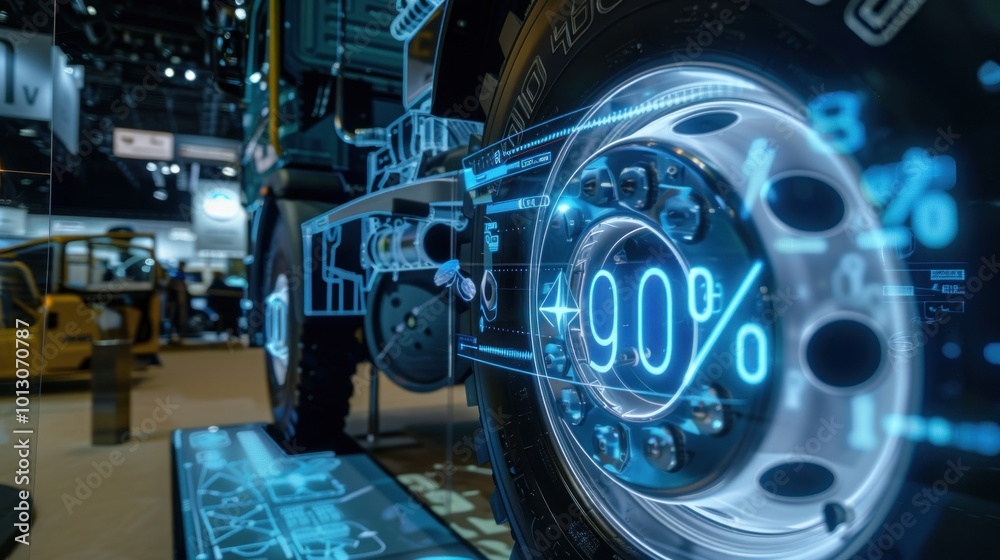 Futuristic Truck Wheel with Digital Display Futuristic Truck Wheel with Digital Display