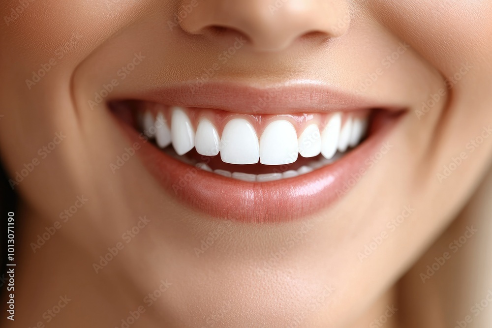 Happy Woman Smiling with Bright White Teeth Happy Woman Smiling with Bright White Teeth