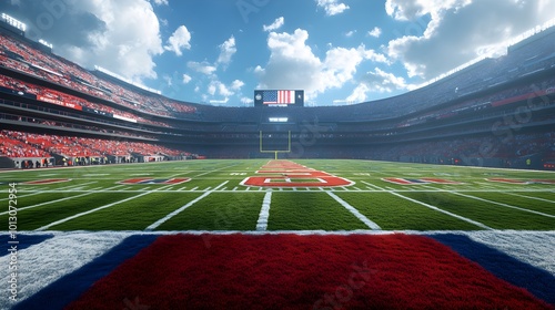 Empty American Football Arena in High Detail