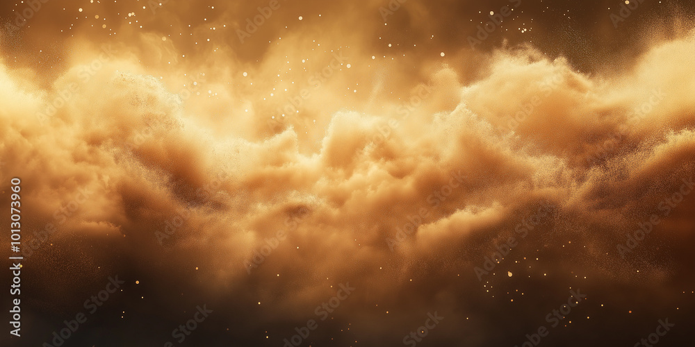 Golden sand clouds flying in the air. AI generation. Golden sand clouds flying in the air. AI generation.