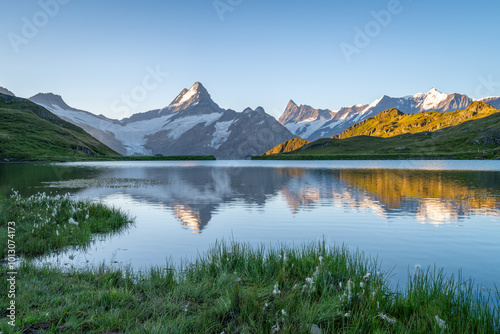 Bachalpsee Lake at sunrise, Grindelwald, Switzerland	