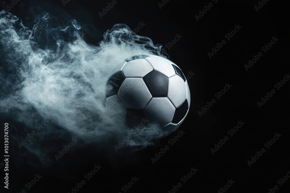 Fototapeta premium A Soccer ball flying through the air 