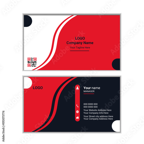 This is a unique design modern icon, stylist shape, with QR Cord, this business card for Global business. 