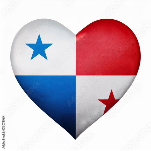 Free Download パナマの国旗のハート(Heart of Panama flag on white.)
 - GFXLoad