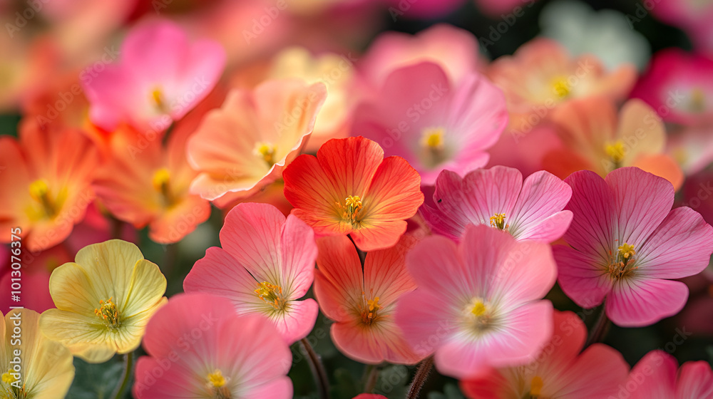 Colorful blooms of various begonia flowers in a vibrant garden setting during the spring season Colorful blooms of various begonia flowers in a vibrant garden setting during the spring season