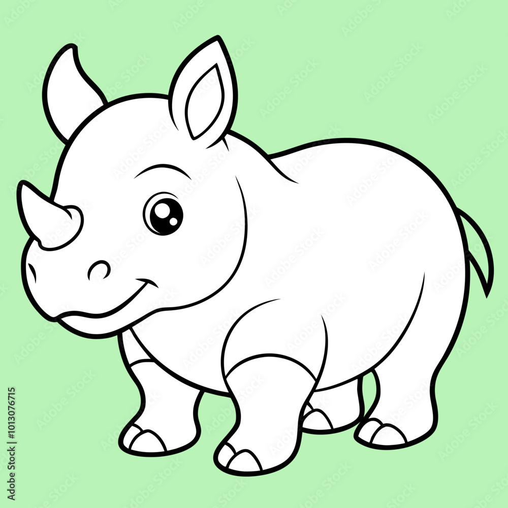 Naklejka premium rhino cartoon illustration