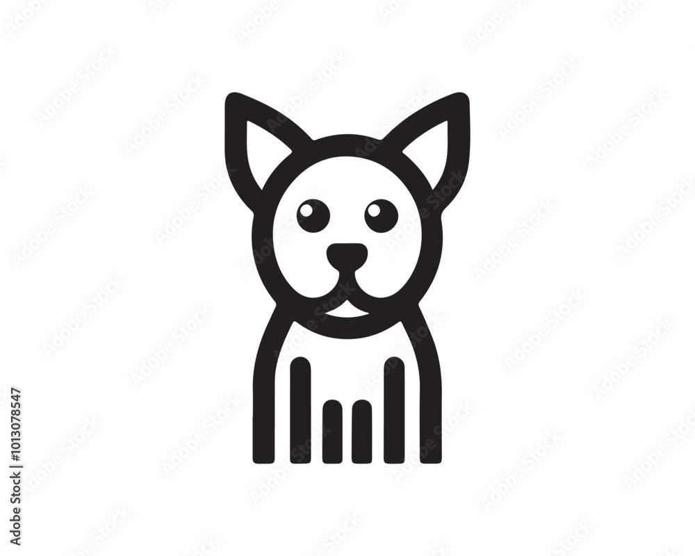 Fototapeta premium Dog logo design vector illustration. Black and white dog logo template