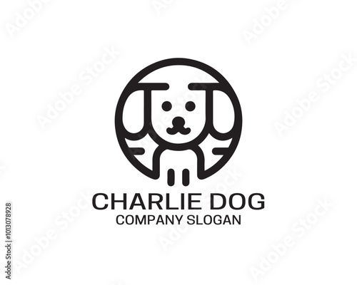 Charlie Dog logo design vector illustration.  