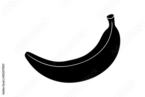 Delicious fruit Banana silhouette black vector art illustration