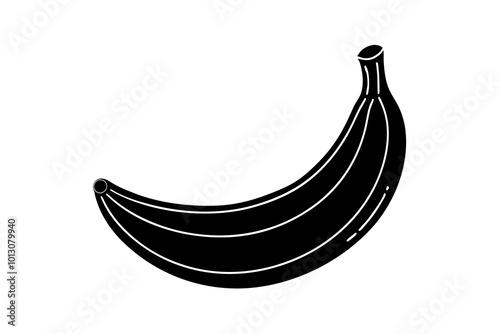 Delicious fruit Banana silhouette black vector art illustration