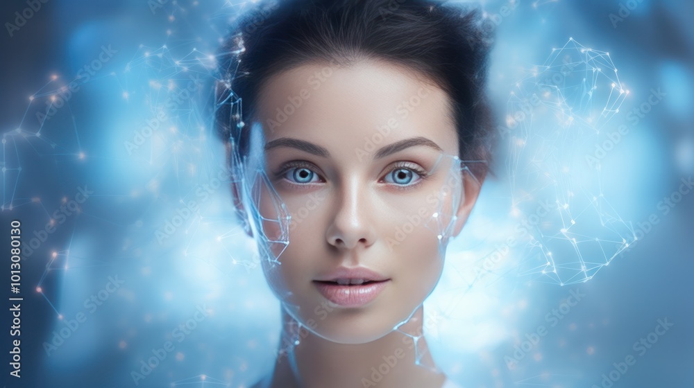 Portrait of a beautiful young woman with radiant skin Portrait of a beautiful young woman with radiant skin