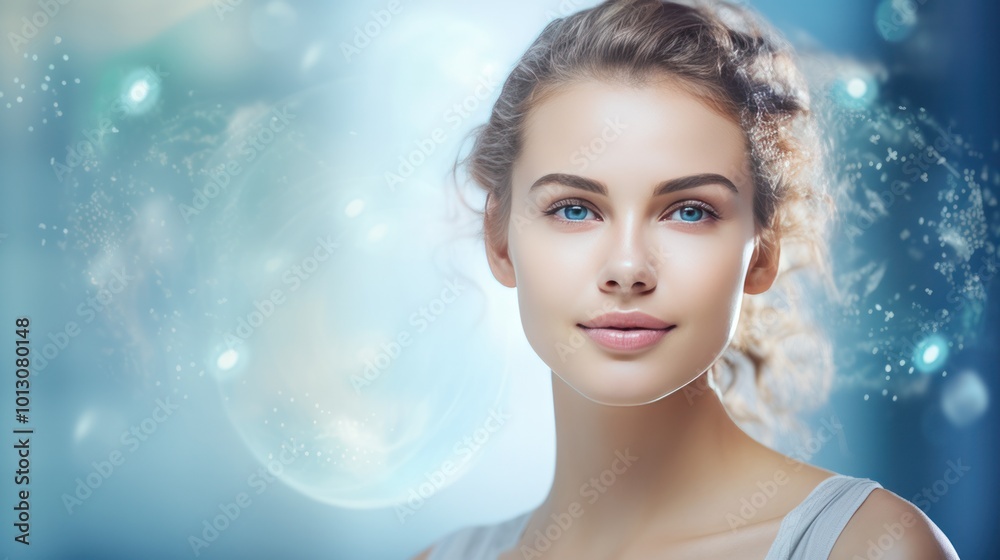 Portrait of a beautiful young woman with radiant skin Portrait of a beautiful young woman with radiant skin