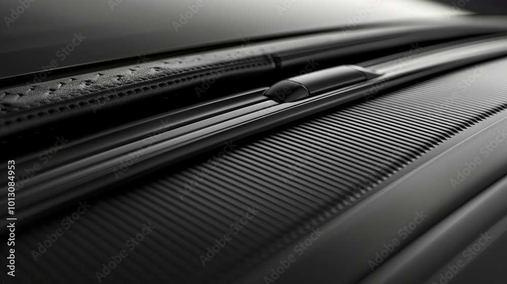 Detailed view of the sunroofs handle showing its textured grip and worn edges from frequent use. Detailed view of the sunroofs handle showing its textured grip and worn edges from frequent use.