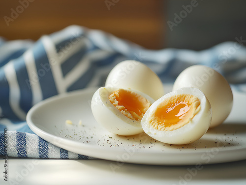 boiled egg on a plate