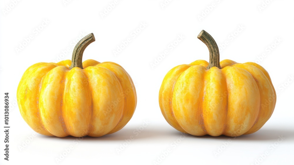 Obraz premium Two mini pumpkin isolated on white