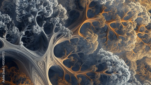 fractal tree, showcasing the self-similarity and recursion that are characteristic photo