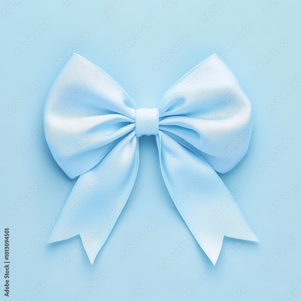 Soft Blue Baby Bow on Isolated Background Soft Blue Baby Bow on Isolated Background