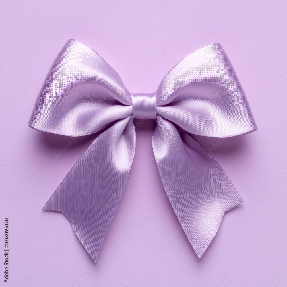 Soft Lavender Bow on Isolated Background