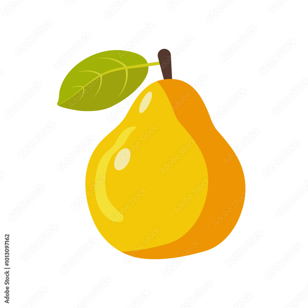 Realistic yellow pear isolated on white background. Vector graphics. Realistic yellow pear isolated on white background. Vector graphics.