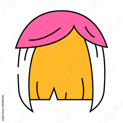 wig hair line icon vector. wig hair sign. isolated symbol illustration