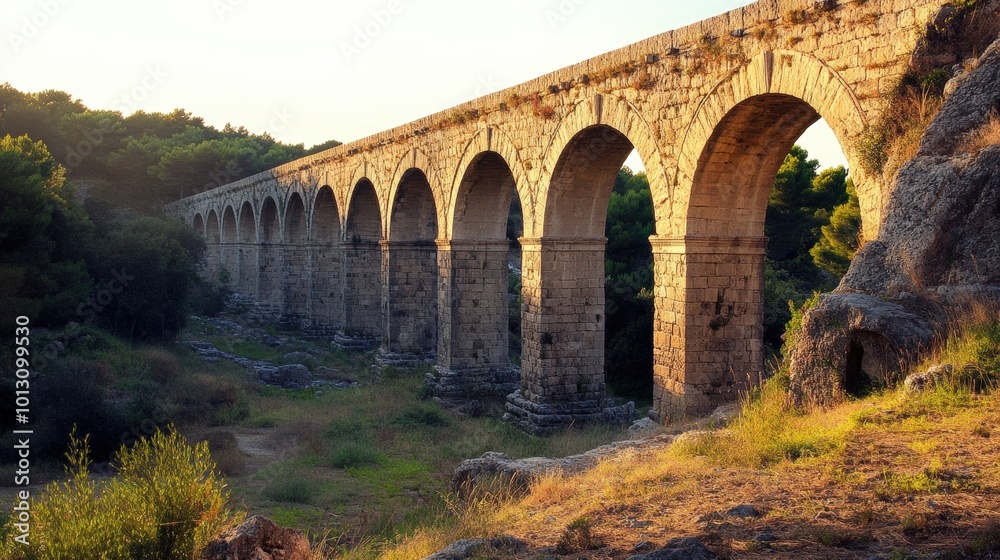 Ancient stone bridge over a forest. Ancient stone bridge over a forest.
