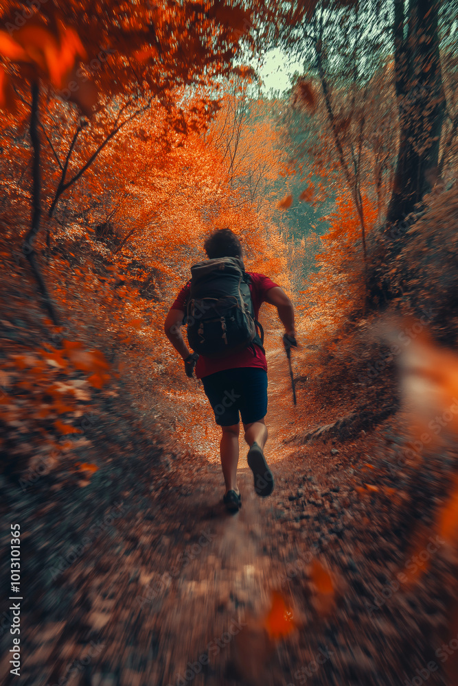 Speed hiking. Running and hiking in the mountains Speed hiking. Running and hiking in the mountains