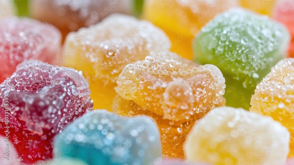 Close-up View of Colorful Gummy Candies