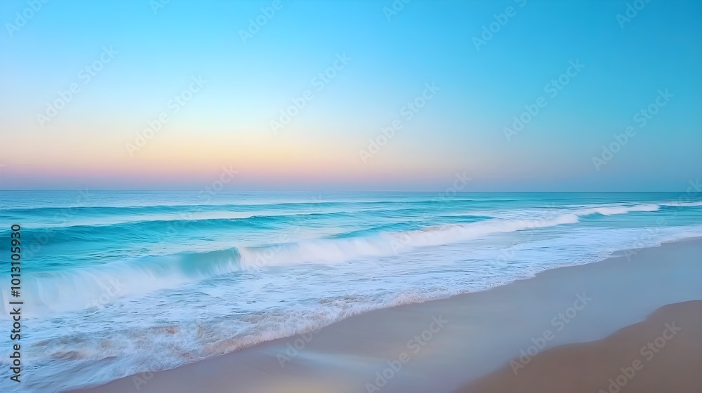 Fototapeta premium Calm Ocean Waves at Sunset