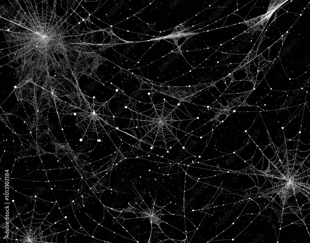 Spider Web Silhouette on Black Wall - Dark Halloween Theme Background Spider Web Silhouette on Black Wall - Dark Halloween Theme Background