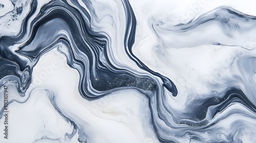 Abstract Dark Blue and White Marble Texture.