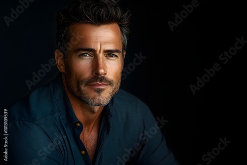 Portrait of a handsome man with stubble