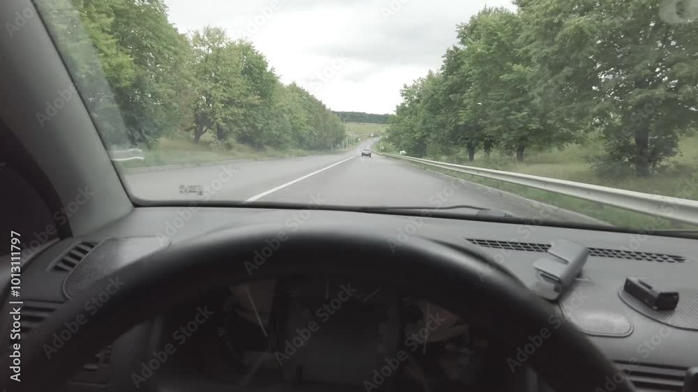 Man Driving Car from Inside: POV Perspective Man Driving Car from Inside: POV Perspective