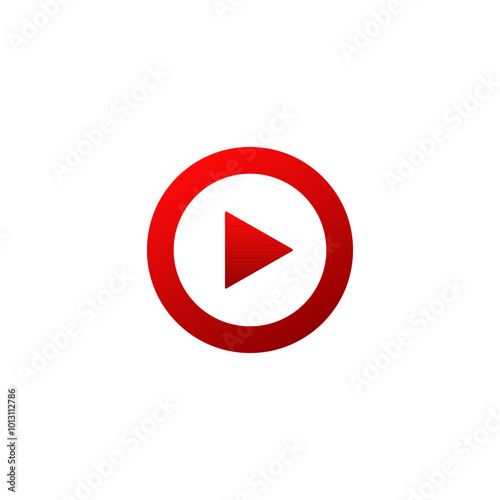 Red live broadcast logo. Video stream online icon.