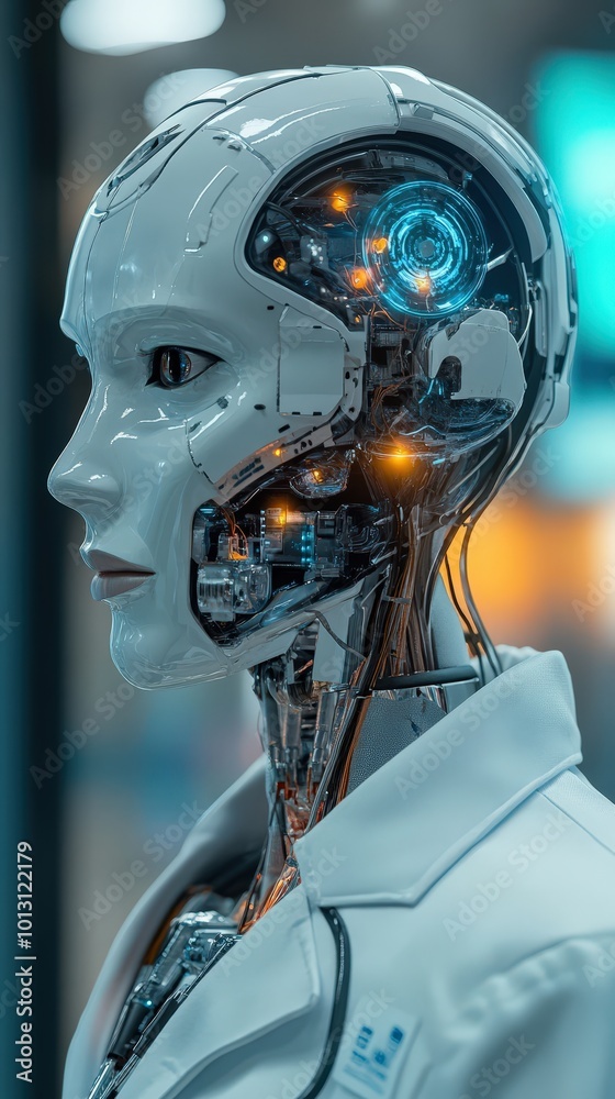 A futuristic robot with advanced technology showcasing its intricate design and glowing components, symbolizing innovation. A futuristic robot with advanced technology showcasing its intricate design and glowing components, symbolizing innovation.
