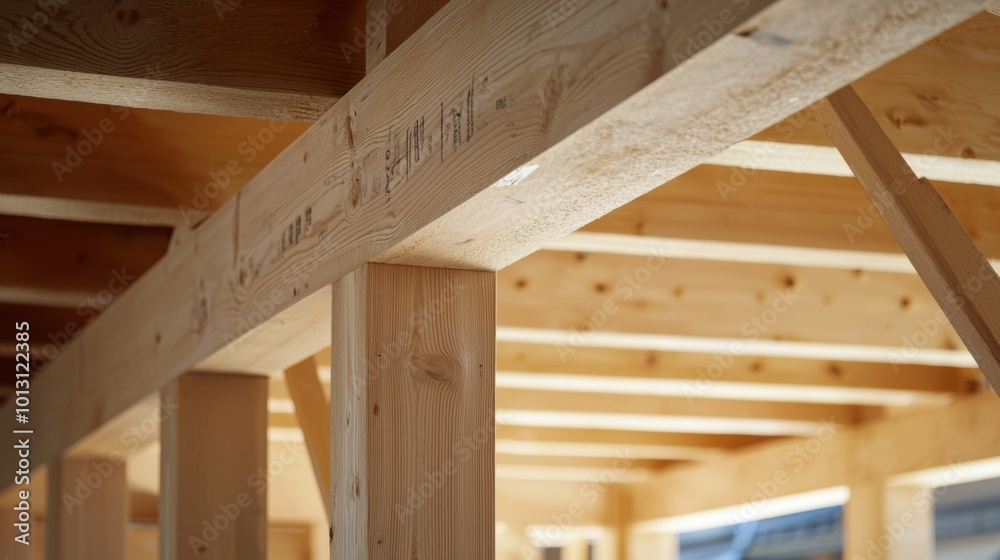 Rustic Wooden Beams and Supports in Interior Home Construction Rustic Wooden Beams and Supports in Interior Home Construction