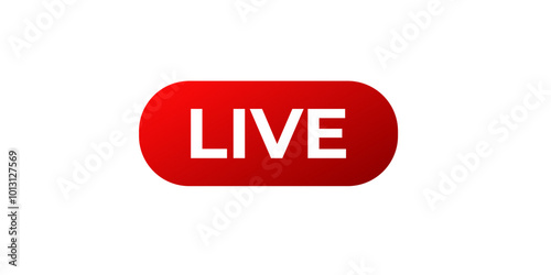 Online live stream logo. Red video broadcast icon.
